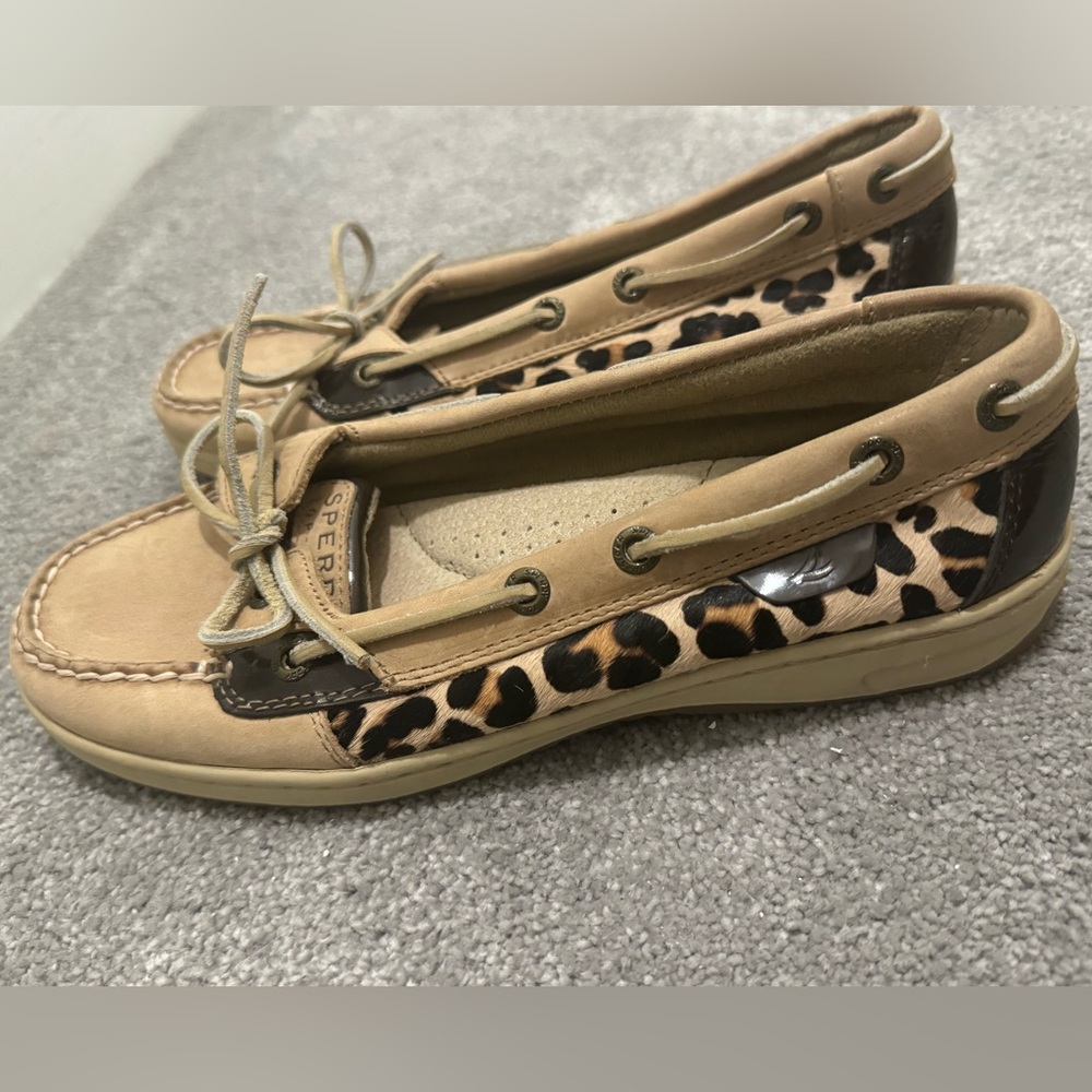Women's Sperry Angelfish Leopard Print Boat Shoe Loafers